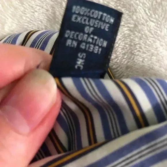 Ralph Lauren Mens 3XB Button Down Dress Shirt Blue and White Striped - Picture 5 of 6